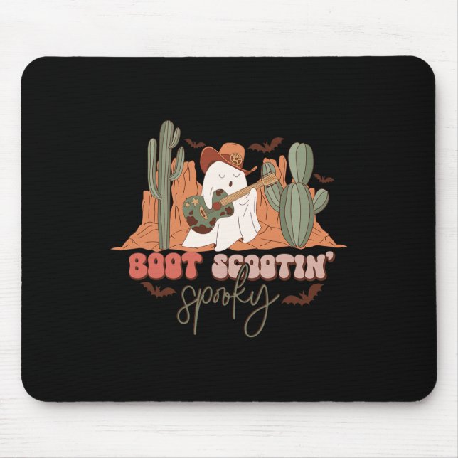Mousepad Retro Western Halloween Cute Fogueira Boot Scooti (Frente)