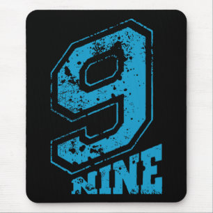 Mousepad Retrotipografia Minimalista - Número Azul 9