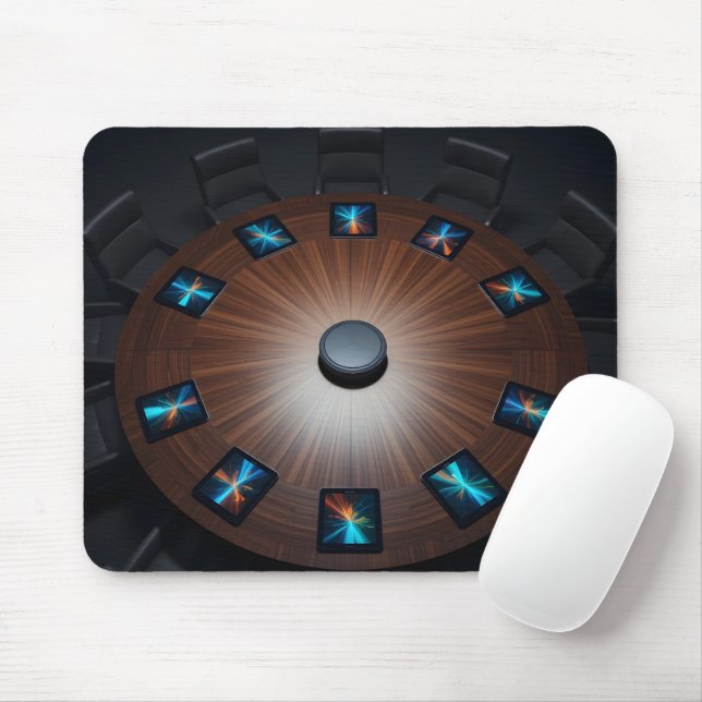 Mousepad Reunião digital circular (Com mouse)