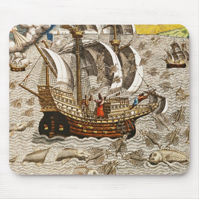 Mousepad Reunião dos peixes de vôo na zona Torrid (Frente)