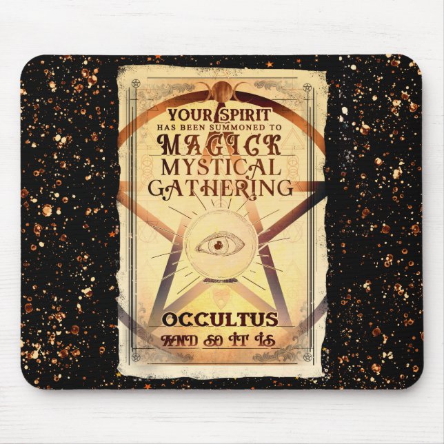 Mousepad Reunião Mística Mágica Olho de Adivinho da Sorte (Frente)