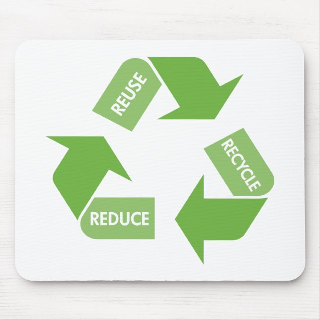 Mousepad Reusar verde do reciclar reduz-se (Frente)