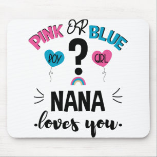 Mousepad Revelação do Sexo do Bebê Rosa ou Azul Vovó Ama Vo