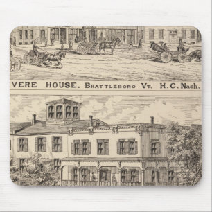 Mousepad Revere House e Crosby Block em Brattleboro