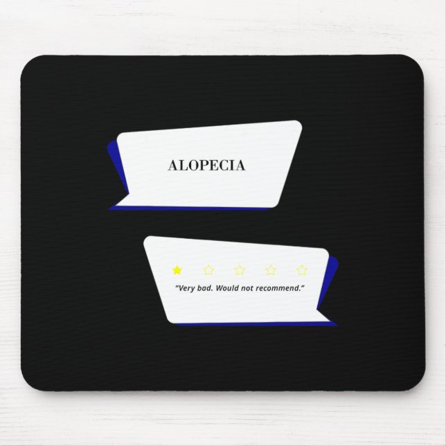 Mousepad Revisão da Alopecia Muito ruim. Não recomendaria. (Frente)