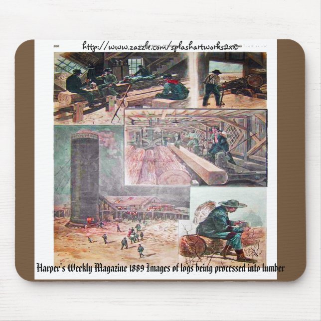 Mousepad "Revista Vintage Lumbering-Harper" (Frente)