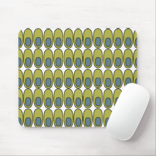 Mousepad Revogação de ovelhas verdes e ovais de Cinza