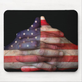 Mousepad Rezando Mãos Com Bandeira Americana