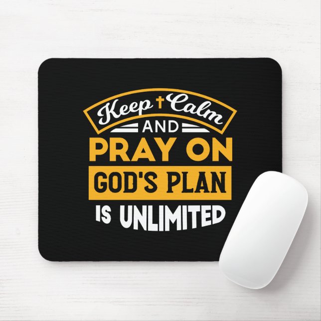 Mousepad Reze e Confie no Plano Ilimitado de Deus baseado n (Com mouse)