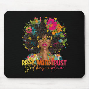 Mousepad Reze Esperar Confie em Deus Planeje Jesus Negro Cr