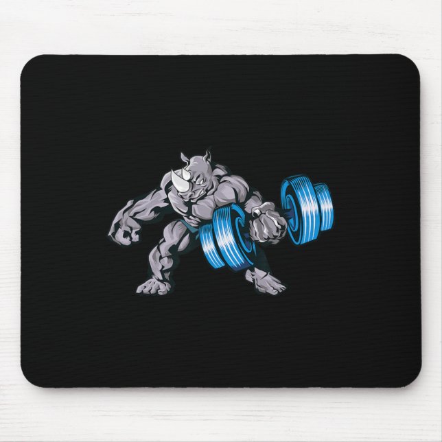 Mousepad Rhino Lifting Weights Bodybuilding Beast Gym Fitne (Frente)