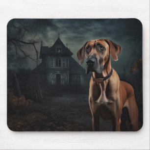 Mousepad Rhodesian Ridgeback Halloween Assustador