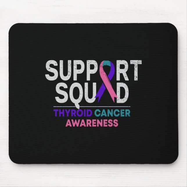 Mousepad Ribbo Mês do Câncer de tiróide do Esquadrão de Sup (Frente)