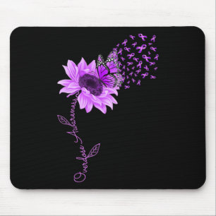 Mousepad Ribbon Purple Borboleta Girassol Sobredosagem Cons