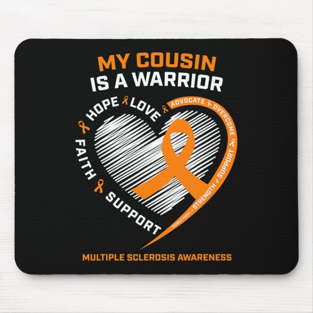 Mousepad Ribbon Sra. Warrior Cousin Multiple Sclerosis Awar (Frente)