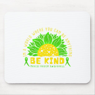 Mousepad Ribbon Verde Gentil Girassol Conscientização da Sa