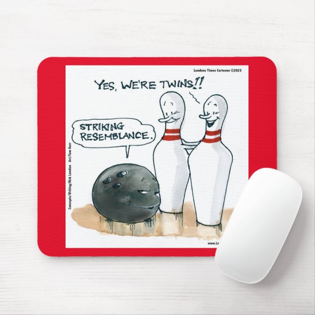 Mousepad Rick London Cartoons Engraçado Bowling Comic (Com mouse)