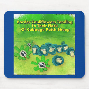 Mousepad Rick London Funny Border Collie Flower Comic