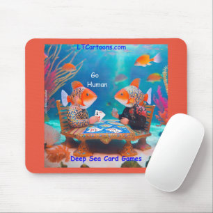 Mousepad Rick London Peixe Jogando "Go Fish" Jogo de Cartas