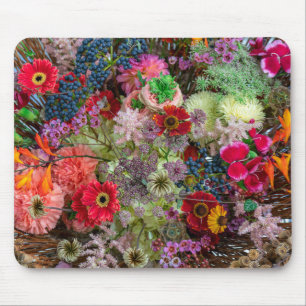 Mousepad Rico Buquê Floral de Outono com Gerberas e Frutas