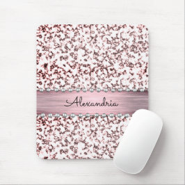 Mousepad Rico Cor-de-rosa com brilho de mármore personaliza