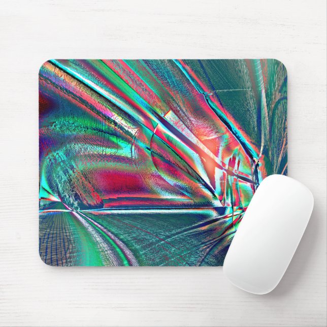 Mousepad Rico cores vermelho a verde esmaecido e arranhão d (Com mouse)