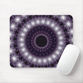 Mousepad Rico Delicar Lace redondo preto e branco