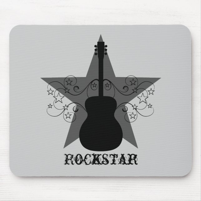 Mousepad Rico Guitar Star Swirls Mousepad, Preto (Frente)