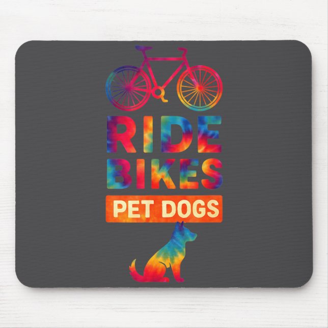 Mousepad Ride Bikes Pet Dogs Bicycle Cycling Biking Dog Lov (Frente)
