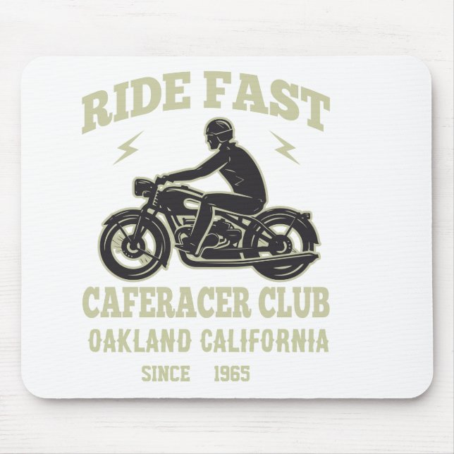 Mousepad Ride Fast Cafe Racer Clube Personalizado (Frente)