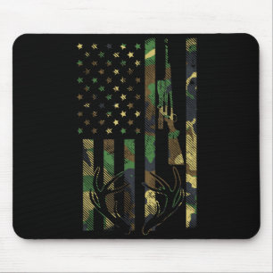 Mousepad Rifle Camuflado Bandeira Americana Chifre de Veado
