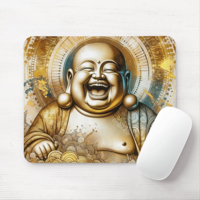 Mousepad Rindo de Buda (Com mouse)