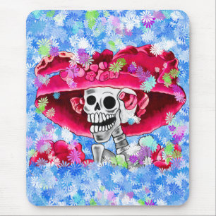 Mousepad Rindo de Mulher Esqueletrista em Cabana Vermelha