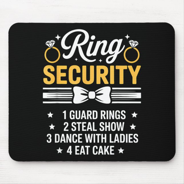 Mousepad Ring Security Wedding Party Funny Ring Bearer  (Frente)