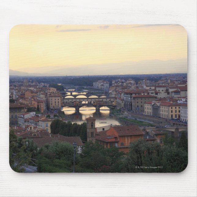 Mousepad Rio Arno e Ponte Vecchio em Florença, (Frente)