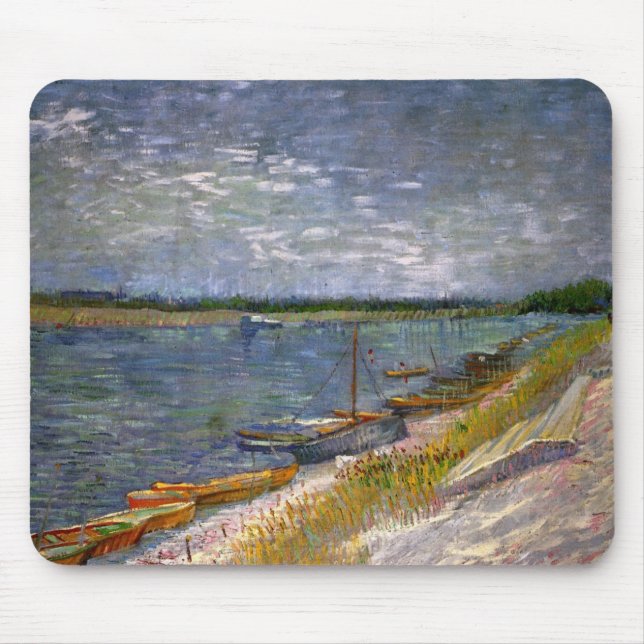 Mousepad Rio com Barcos a Remo por Vincent van Gogh (Frente)