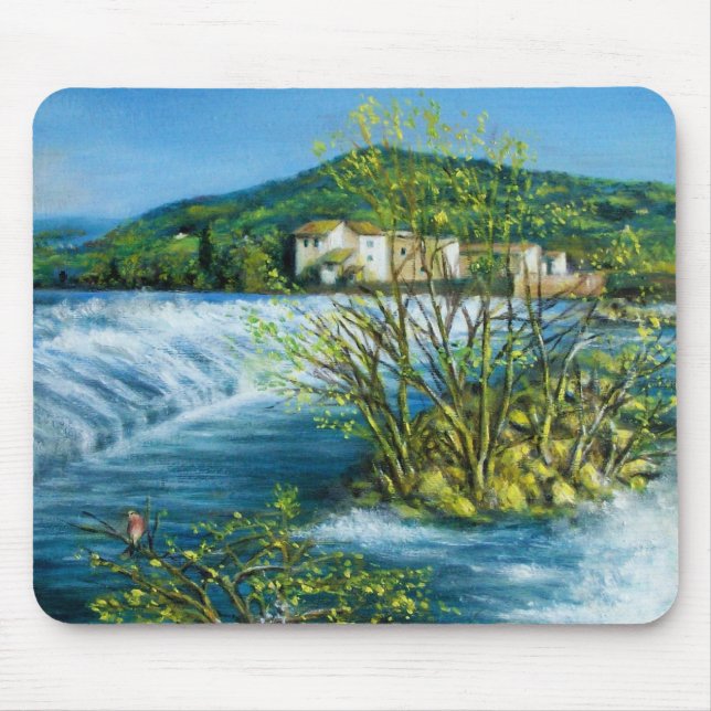 Mousepad RIO DE ARNO NA Paisagem Toscana ROVEZZANO Florence (Frente)