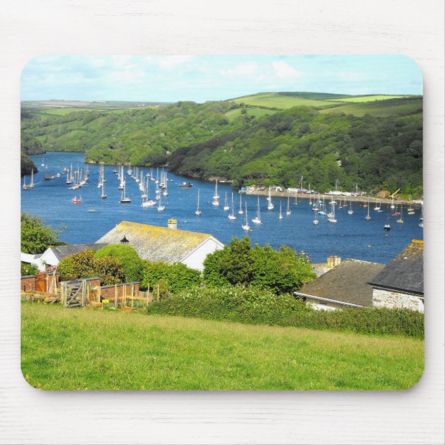 Mousepad Rio Fowey e barcos, Cornualha (Frente)