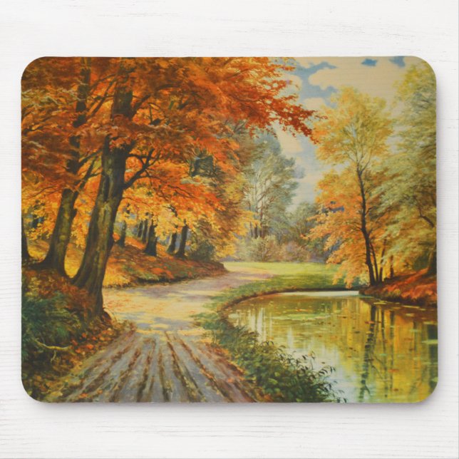 Mousepad Rio na floresta no outono (Frente)