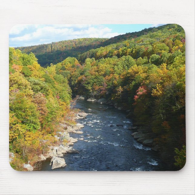 Mousepad Rio Ohiopyle no outono I, outono, outono na Pensil (Frente)