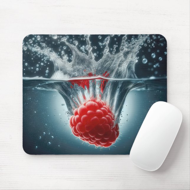 Mousepad Ripe Framboesa Espelhando Em Água (Com mouse)