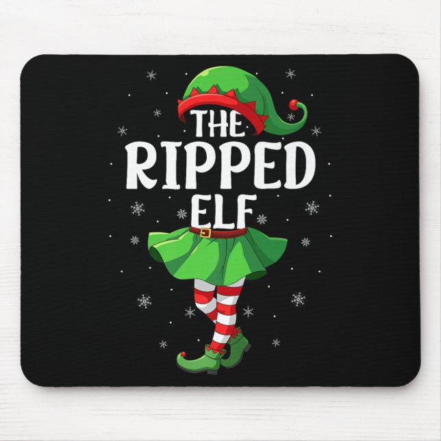 Mousepad Ripped Elf Christmas Girls Women Elf Squad Xmas Fa (Frente)