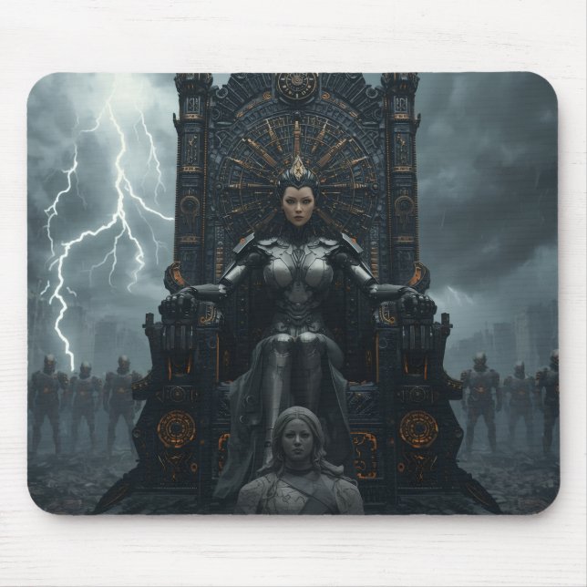 Mousepad  Rise of the AI Empress: Sci fi Cyberpunk Pad (Frente)