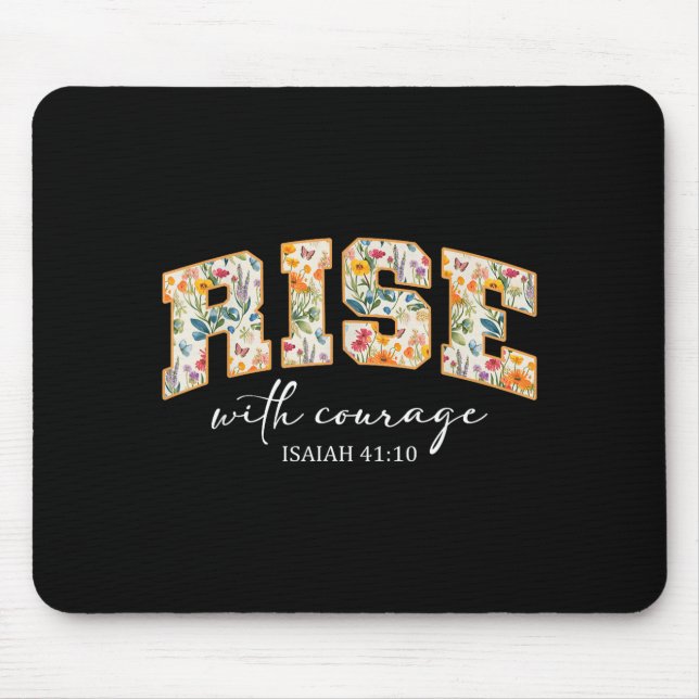 Mousepad Rise With Courage Christian Religion Bible Scriptu (Frente)