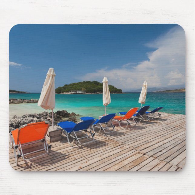 Mousepad Riviera Albanesa, Ksamil, frente à praia da cidade (Frente)