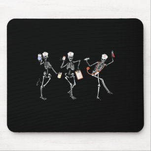 Mousepad Rn Enfermeira Halloween Dancing Skeleton Autumn Fa