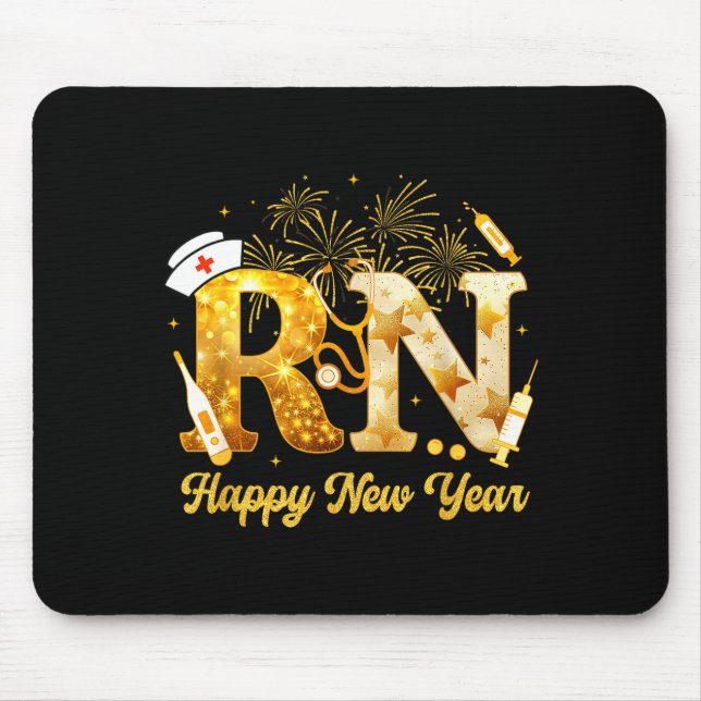 Mousepad Rn Registered Nurse Happy New Year 2026 Fireworks  (Frente)