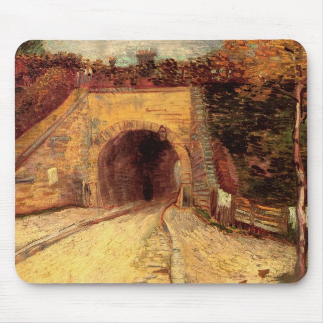 Mousepad Roadway com Viaduto Subpass por Vincent van Gogh (Frente)