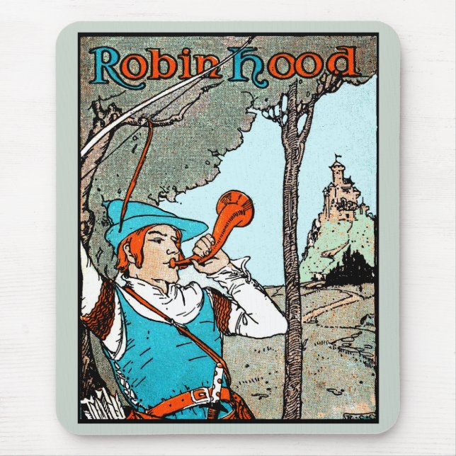Mousepad Robin Hood Antique Illustração Homens Felizes (Frente)