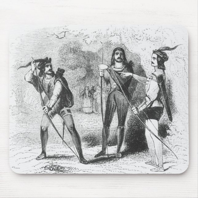 Mousepad Robin Hood, escarlate e John (Frente)